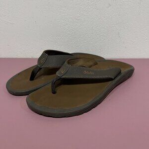 OluKai Men's Ohana Beach Sandals Dark Java size 12 Water-Resistant Lightweight